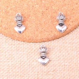 57pcs Charms perfume heart crown 17*9mm Antique Making pendant fit,Vintage Tibetan Silver,DIY Handmade Jewellery