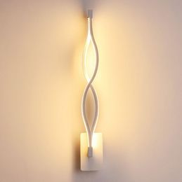 Modern black/white wavy wall lamp 16W Fixture AC220V Acrylic Wall Mounted Bathroom Lighting Bedside lamp MYY
