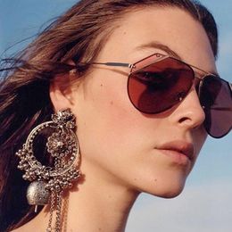Luxury-Vintage oval sunglasses women 2018 brand designer retro round women sun glasses for Double Colour fashion female UV400 eyeglasses