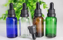 Thick 30ml Eye Face Essential Oil Cosmetic Packaging Container 1 OZ Round Glass Dropper Bottle 440 Pcs Lot
