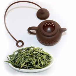 Preference High quality New Creative Silicone Tea Bag tea pot shape tea Philtre Infusers safe clean 1 pcs