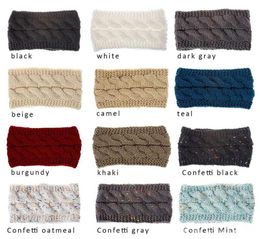 21 Colours Knitted Crochet wide Headband women Winter Sports Headwrap Hairband Turban Ear Warmer Earmuffs ponytail hair accessories WCW780