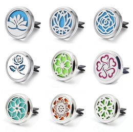 316L Stainless Steel Material Car Air Freshener Flower Shaped Car Perfume Diffuser Locket Wholesale Aromatherapy Essential Oil Diffuser