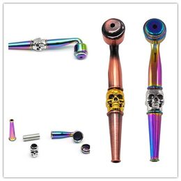 Newest Fashion Smoking Metal Pipes Light Metal Pipe Smoking Pipe Herb Tobacco Pipes Gifts Cigarette Hookah Accessories