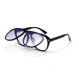 Wholesale-Mincl/Retro big frame flip cover glasses clip sunglasses trend clips graduation optical glasses YXR