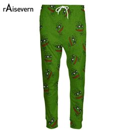 Raisevern Fashion 3d Pepe The Frog Joggers Pants Men/women Funny Cartoon Sweatpants Trousers Elastic Waist Pants Dropship MX190714