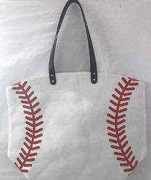 2021 canvas Outdoor beach sports canvas Handbags Softball Baseball Tote Football shouder bags Girl Volleyball Totes Storage Bags