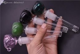 Wholesale glass downstem diffuser/reducer 18.8mm CC-01 glass down tube stem Glass Down Tube Stem with Colourful bowl