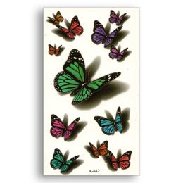 Autocollants Temporaires Imperméables Transfert De L Eau Faux Tatouage Femmes Body Art Papillon 3d Charme Couleur Maquillage Décor à La Maison Poignet