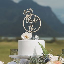 Bride to Be cake topper For Bridal Shower Personalised Bridal shower Party Decorations Rustic Engaged Cake Topper