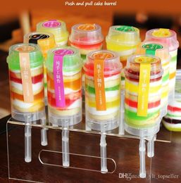 new food grade plastic push up pop containers push cake pop cake container for party decorations round shape tool wholesale retail