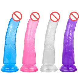 Jelly Dildo Realistic Anal Dildo Strapon Big Penis Suction Cup Adult G-spot Orgasm Sex Toys for Woman J1735