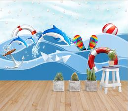 Customised photo wallpaper 3d murals wallpapers Sea abstract children room cartoon murals background wall papers home decoration painting