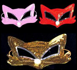 halloween ball party supplies childrens day cartoon animal mask performance mask sequined fox mask gifts hot selling