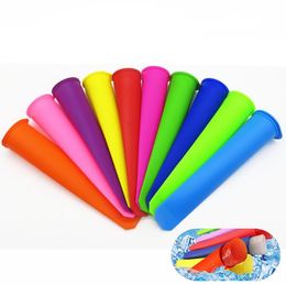 10 Colours Soild Colour Silicone Ice Pop Mould with Lid Ice Cream Makers Push Up Ice Cream Jelly Lolly Pop For Popsicle SN1079