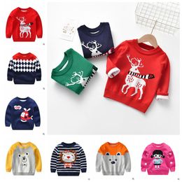 Newborn Xmas Children's Clothing Kids Christmas Jumper Girls Sweater Boys Knitting Pullover Warm Tops Long Sleeve Knitted Sweatshirt LY08