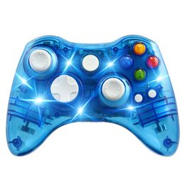 Transparent Wireless Controller Game Remote Controller Gamepad joystick with LED Light for Microsoft for Xbox 360