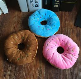 Tri-color optional doughnut butter doughnut cute pet voice Plush play dog toys pet supplies L244