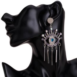Fashion-earrings eye set with multi-layer diamond earrings for women's fashion exaggeration