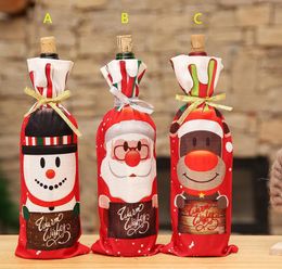 Christmas Wine Bottle Clothing Santa Claus Snowman Elk Wine Bottle Cover Bags Christmas Ornaments Knitted Wine Bottle Sleeve