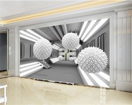 3d Wallpaper Living Room 3d Extended Space White Float Illustration Home Interior HD Silk Wallpaper