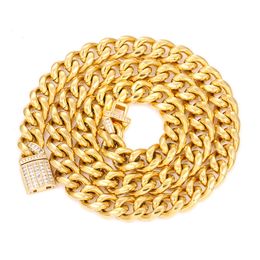 14K Gold Hip Hop Jóias 12mm Cubana Link Chains Zircon Caixa Correntes Colar Preço Atacado Mens Gold Correntes