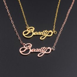 Letter Necklace Personalized Beauty Necklace Handmade Jewelry Christmas Gift Silver/Gold Chains Necklaces