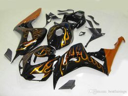 High quality Fairings for Honda CBR1000RR 2006 2007 black orange flames Injection Moulding fairing kit CBR 1000 RR 06 07 BX23