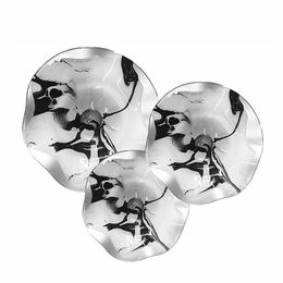 Hand Blown Murano Glass Elegant Tiffany Stained Hanging Plates Dale clear color Modern art foyer Decor for cheap sale