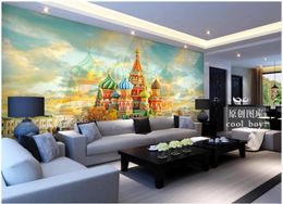 Custom photo murals wallpaper 3d mural wallpapers Idyllic landscape European retro luxury thick classical church castle TV background wall