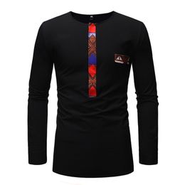 BAIBAZIN New African Dashiki Man Long Sleeve t-shirt Fashion Printt Africa Men Clothing Plus size