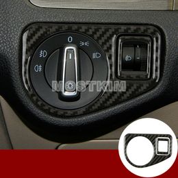 Carbon Fiber Headlight Switch Button Trim Cover For VW Golf 7 MK7 2013-2019