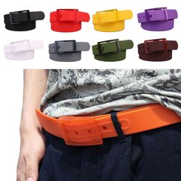 Adjustable Unisex Women Men Waterproof Silicone Belt Candy Jelly Rubber Plastic Metal Free Buckle Belts Student Jeans Pants Straps