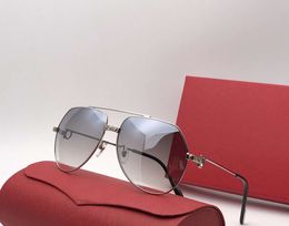 Homens de luxo Vendome Santos Vintage Óculos de Sol banhado a ouro Blue Len Marca Designer óculos de sol Novo com a caixa