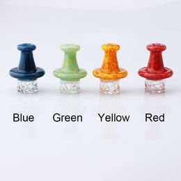 30mm OD Color Glass UFO Carb Spinning Cap And 2pc free quartz pearl For Beveled Edge Quartz Banger Dab Rig