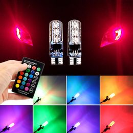 T10 5050 6SMD RGB Gel auto led bulb signal clearance flash car led light lamp with controller