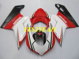 Top-rated Injection Fairing body kit for DUCATI 848 08 09 10 11 ducati 1098 1198 2008 2009 2011 Red white Fairings Bodywork+Gifts DD69