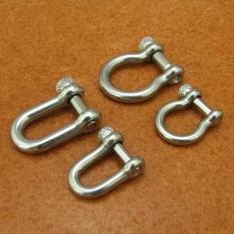 Stainless steel D ring horseshoe buckle keychain hook belt key handmade bag leather craft diy part