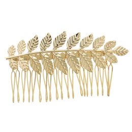 Greece Gold Silver Alloy Leaf Shape Hair Comb Wedding Hair Accessories For Fashion Lady Greek Hairpins Hair Clip Headpiece Jewellery