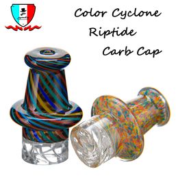 Color Cyclone Riptide Carb Cap Smoking Accessories Dia 30mm Glass Dabber Oil Fitting for Dia 25mm Banger Bong Dab Rigs