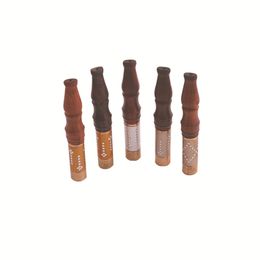 Natural Wood Metal Filter Cigarette Smoking Hitter Handle Mouthpiece Mouth Tube Portable Removable Multiple Uses Innovative Design Tip