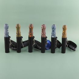 Latest Natural Colourful Wood Portable Lanyard Hang Rope Silicone Philtre Mouthpiece Tips Holder Mouth For Hookah Shisha Smoking Stem