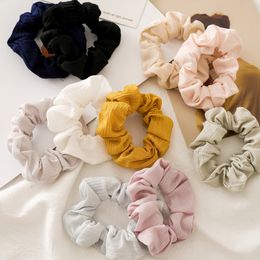 10 Colours Vintage Solid Colour Hair Scrunchies Women Accessories Hair Bands Ties Scrunchie Ponytail Holder Rubber Rope Decoration M1666