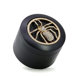 Insect Spider Smoke Grinder with Diameter 63MM Zinc Alloy Four Layers and Seven Colours