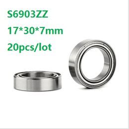 20pcs/lot ABEC-5 S6903ZZ S6903 ZZ Stainless Steel bearing 17*30*7mm Stainless Steel Deep Groove Ball Bearing 17x30x7mm