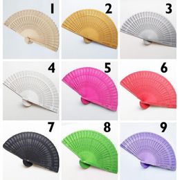 Wooden Fans Party Supplies 12 Colours Available Vintage Folding Chinese Traditional Wooden Hand Fan Wedding Gift Decorative Wooden Fans LX216