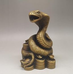 Brass Zodiac Snake Ornament Pure Copper Ingot Money Snake Crafts Living Room Home Furnishing Bronze