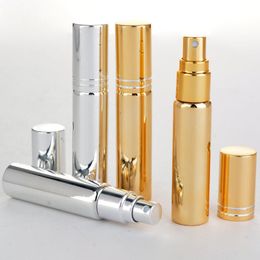 10ml Perfume Bottles Anodized UV Glass Tube Atomizer Spray Bottle Mini Refillable Empty Case Cosmetic Container Packing Bottles LX8844