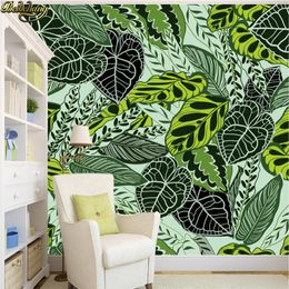 beibehang Custom wallpaper large mural wall stickers retro tropical rain forest palm banana leaves living room TV wall
