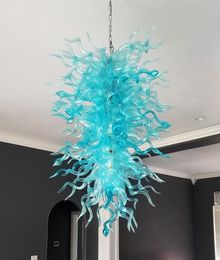 Pendant Lamp Modern Blue Hand Blown Glass Chain Chandelier Living Room Lights Christmas Decoration